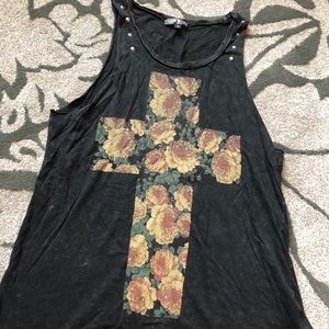 Floral cross tank